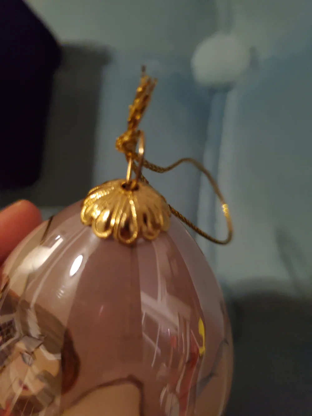 Pier 1 Li Bien Angel Christmas Ornament Hand Painted Glass Vintage